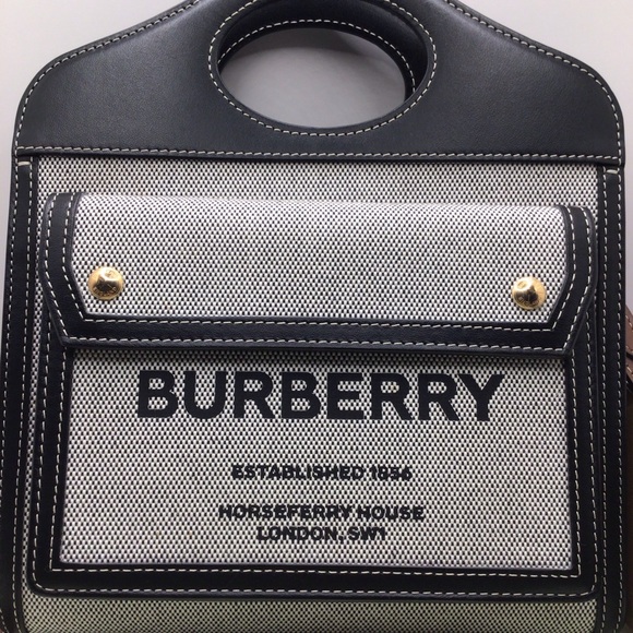BURBERRY, HORSEFERRY, NWT, POCKET TOTE, MINI, MADE IN ITALY - Picture 3 of 16